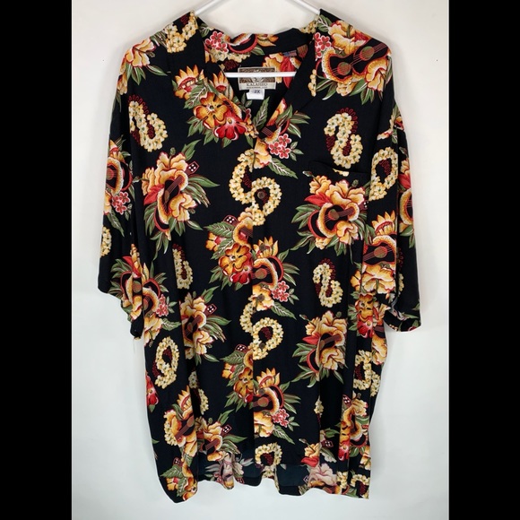 KALAHEO Other - KALAHEO Men’s 2X Hawaiian Floral Black Shirt